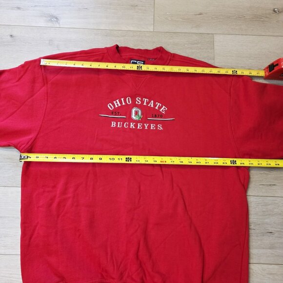 Ohio State Buckeyes Embroider Oversize Red Sweatshirt Crable Sports Sz XL READ - Picture 3 of 6